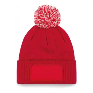 Beanie pom pom Beechfield Patch Snowstar image-0