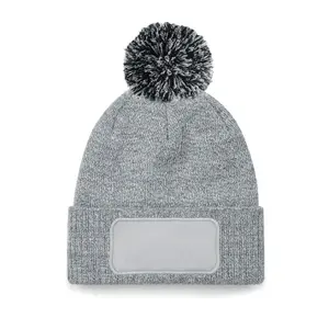Beanie pom pom Beechfield Patch Snowstar image-0
