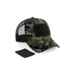Adjustable back mesh cap with removable patch Beechfield image-0