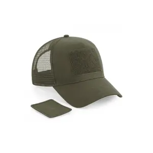 Adjustable back mesh cap with removable patch Beechfield image-0