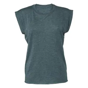 T-Shirt mit Rollärmeln, Damen Bella + Canvas Flowy image-0