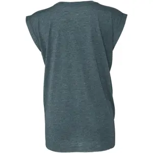 T-Shirt mit Rollärmeln, Damen Bella + Canvas Flowy image-1