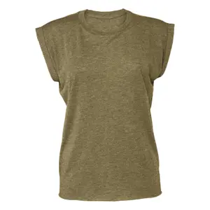 T-Shirt mit Rollärmeln, Damen Bella + Canvas Flowy image-0