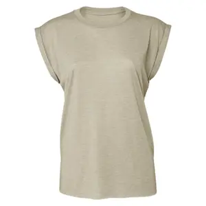 T-Shirt mit Rollärmeln, Damen Bella + Canvas Flowy image-0