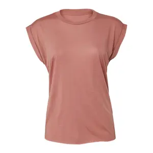 T-Shirt mit Rollärmeln, Damen Bella + Canvas Flowy image-0