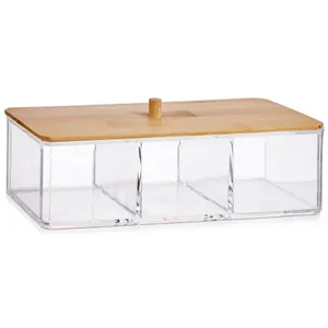 Metracrylate and bamboo storage box Berilo image-0