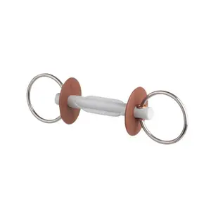 Mors 2 anneaux pour cheval bridon avec canon papillon Beris image-1
