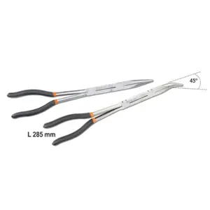 Extra-Long Double Articulation Half-Round Nose Pincer Clamp Beta image-0