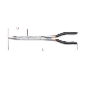 Extra-Long Double Articulation Half-Round Nose Pincer Clamp Beta image-1