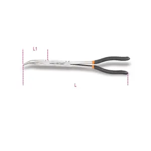 Extra-Long Double Articulation Half-Round Nose Pincer Clamp Beta image-2