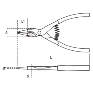 Pliers for External Circlips Straight Nose Motorcycle Beta image-1