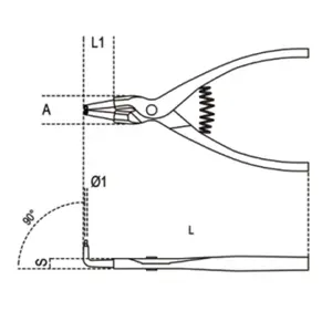 Pliers for External Circlips with 90° Curved Tips Motorcycle Beta image-1