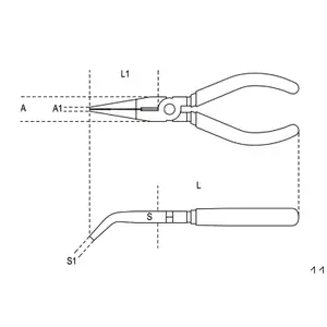 Flat Long Striped Bent Nose Pliers Motorcycle Comfort Dual-Material Coated Handles Beta image-1