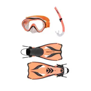 Set of fins + single glass mask + snorkel Beuchat image-0