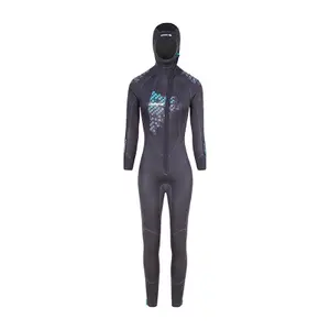 Våtdräkt för kvinnor med påsydd huva Beuchat Alize 7 mm