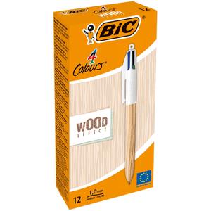 Caixa de 12 canetas de 4 cores BIC Wood image-1
