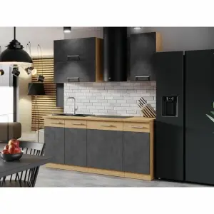 Mobile da cucina a 2 cassetti in melamina BigBuy Home Rock image-2