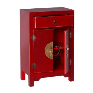 Bedside table iron wood mdf BigBuy Home Oriente image-0