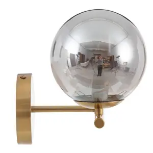 Szklana i metalowa lampa ścienna BigBuy Home image-0