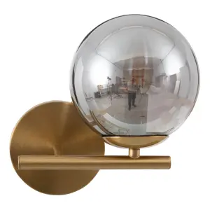 Szklana i metalowa lampa ścienna BigBuy Home image-1