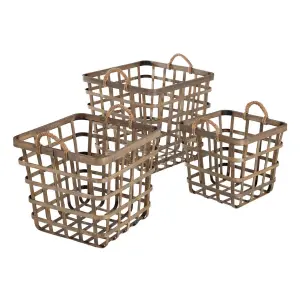 Bamboo baskets BigBuy Home (x3) image-3