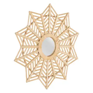 Wandspiegel aus Bambus BigBuy Home image-1