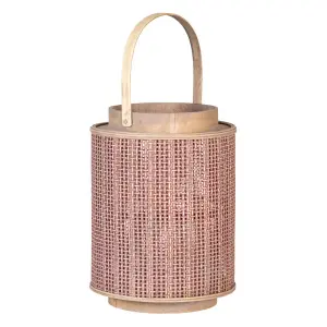 Lantern candlestick in natural fiber BigBuy Home image-0