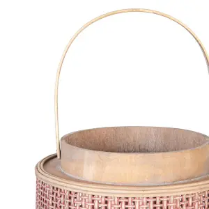 Lantern candlestick in natural fiber BigBuy Home image-4