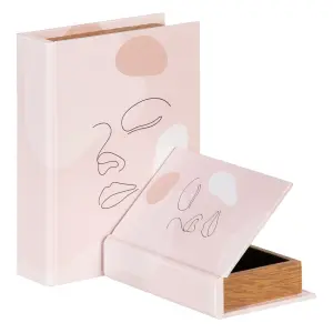 Dekorativ boks BigBuy Home 24x18x6 cm DMF (x2) image-1