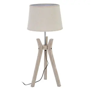 Lampe de bureau en lin bois BigBuy Home image-0
