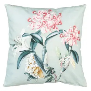 Cuscino quadrato in cotone con orchidea BigBuy Home image-0