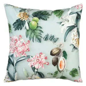 Cotton square orchid cushion BigBuy Home image-0