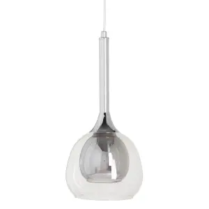 Lampada a sospensione in metallo e vetro BigBuy Home image-0