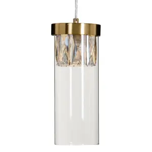 Metal glass suspension lamp BigBuy Home image-0
