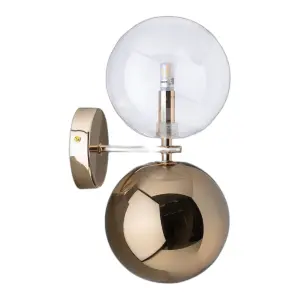 Wandleuchte Glas und Eisen BigBuy Home image-0