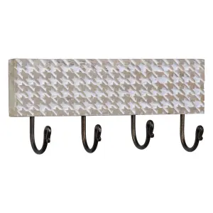 Metal and wood wall hanger BigBuy Home image-1