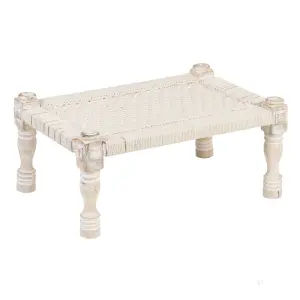 Wood and rope bench seat BigBuy Home image-1