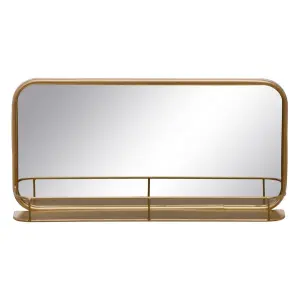 Rectangular wall mirror with metal shelf BigBuy Home image-0