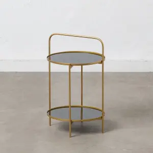 Mesa auxiliar metálica de cristal BigBuy Home image-0