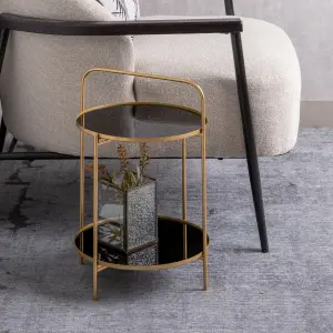 Mesa auxiliar metálica de cristal BigBuy Home image-1