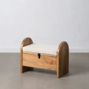 Bench in synthetic fabric and wood BigBuy Home image-0