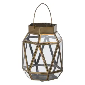Candeliere a lanterna in vetro e metallo BigBuy Home image-0