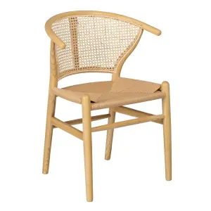Rattan and wood dining chair BigBuy Home image-0