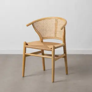 Rattan and wood dining chair BigBuy Home image-1