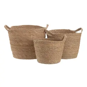 Cesti in giunco BigBuy Home (x3) image-1