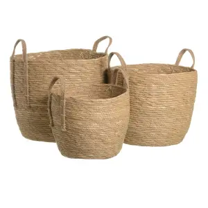 Cesti in giunco BigBuy Home (x3) image-0