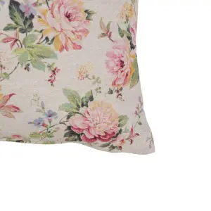Cuscino a fiori in cotone, poliestere e lino BigBuy Home image-1