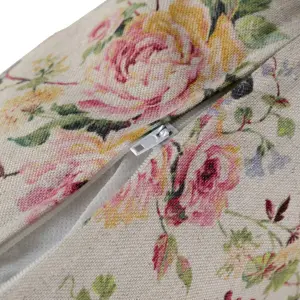 Cuscino a fiori in cotone, poliestere e lino BigBuy Home image-2