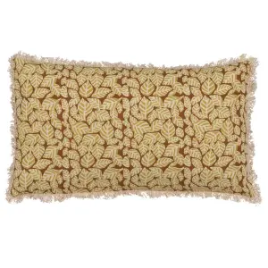 Coussin rectangulaire fleuri en coton BigBuy Home image-0