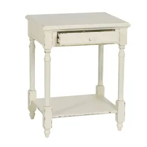 Spruce wood bedside table BigBuy Home DMF image-0